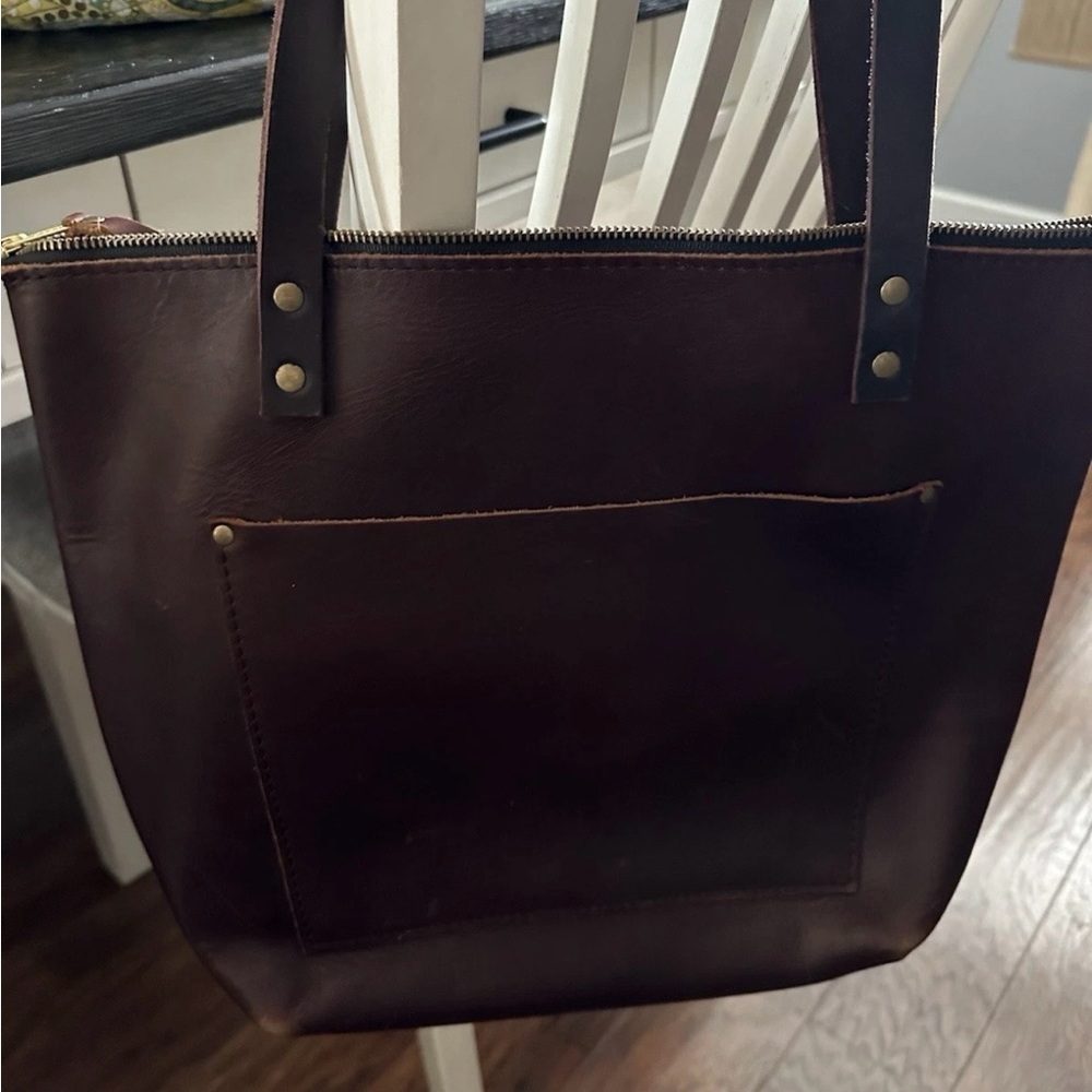 Portland Leather Dark Brown Tote Bag